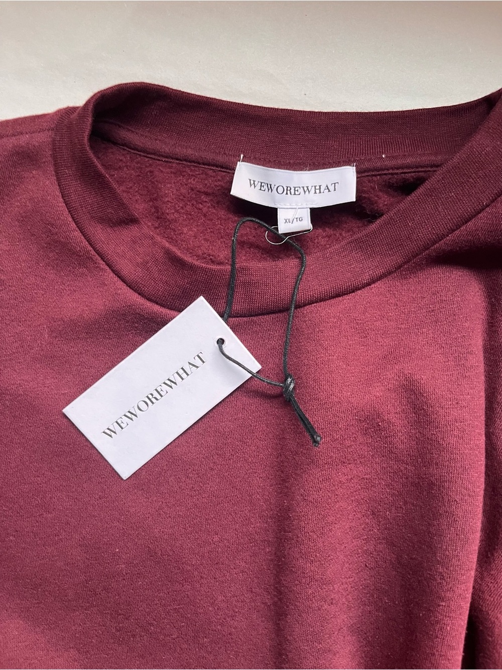 WeWoreWhat New Burgundy Wellness Club Crewneck Sweatshirt XL - Picture 7 of 11